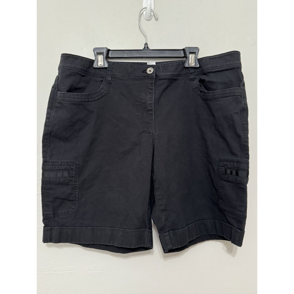 White House Black Market  Cargo‎ Shorts Women's Size 14 Utility Black